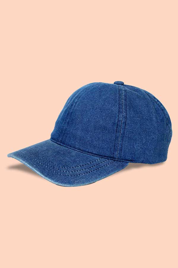 Denim washed 6 panel cap